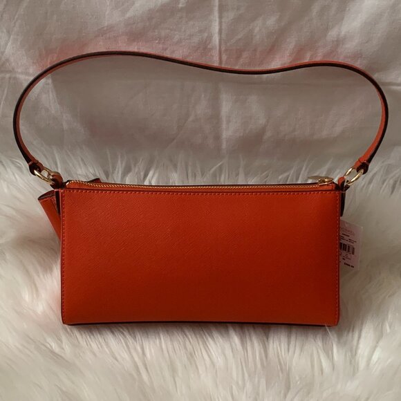 MICHAEL KORS Vincent Medium Saffiano Leather Pochette with Card Case in Red Clay - Picture 3 of 6